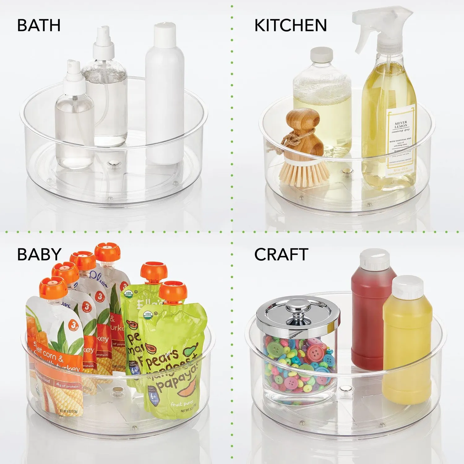 mDesign Gewürzregal drehbar Rund 22,8 cm transparent