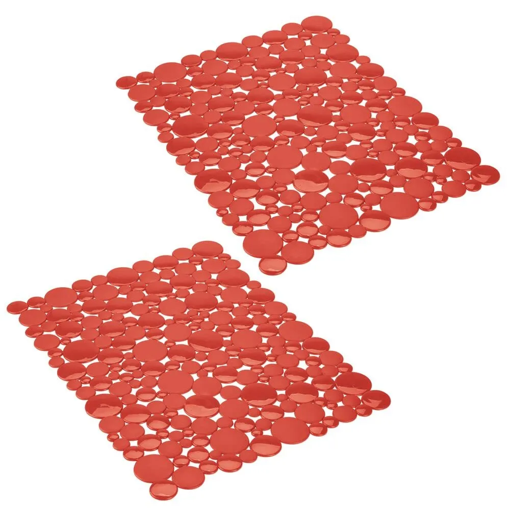 mDesign Spülbeckenmatte PVC 2er-Set rot zuschneidbar