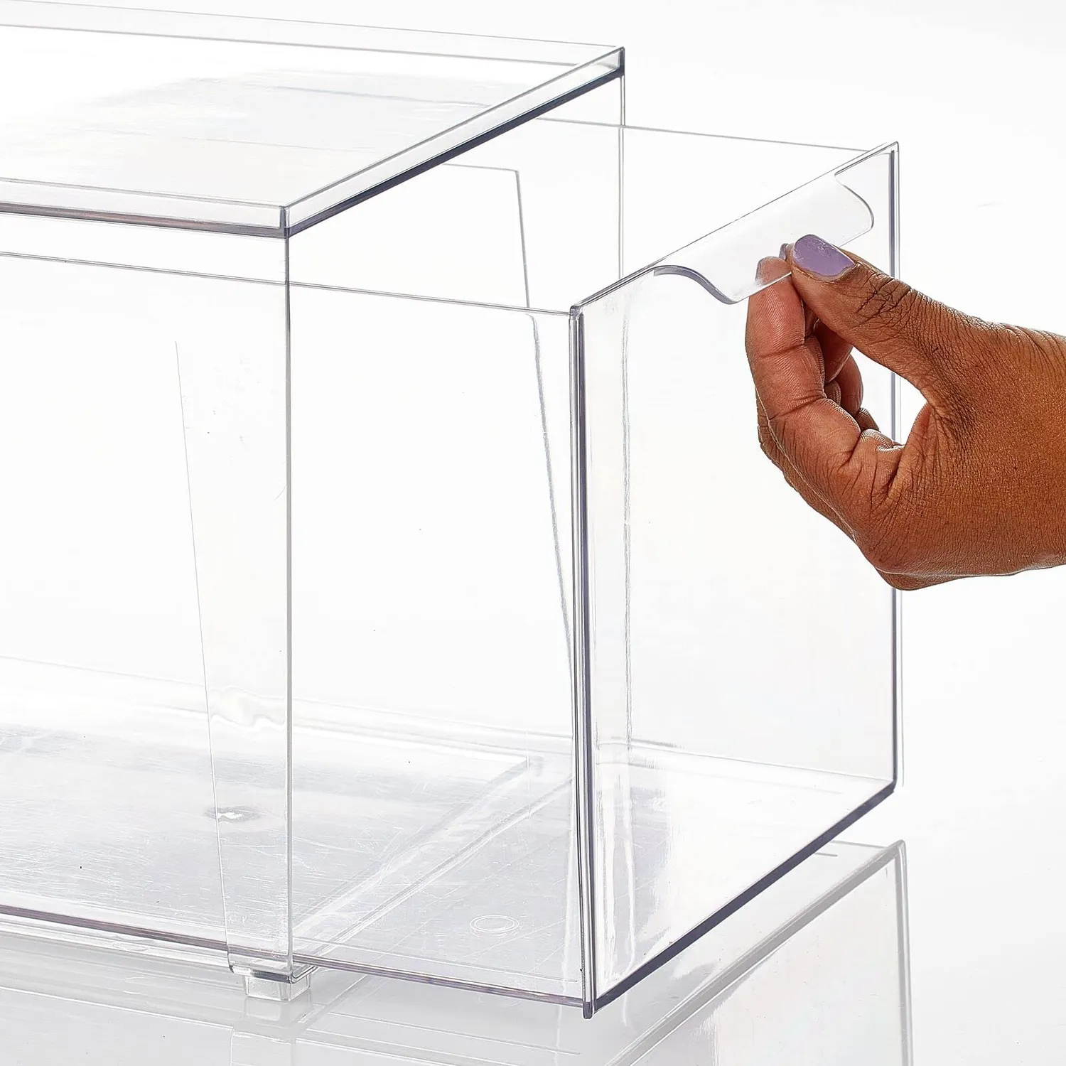 mDesign Schuhbox transparent 4er-Set stapelbar Kunststoff