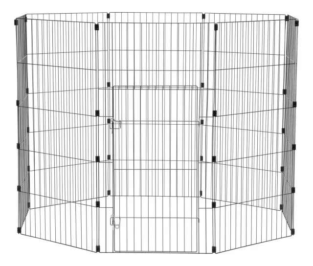 Iris Ohyama WPC-48 Laufstall 8 Panels schwarz H121cm