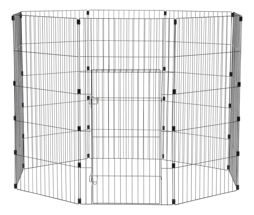 Iris Ohyama WPC-48 Laufstall 8 Panels schwarz H121cm