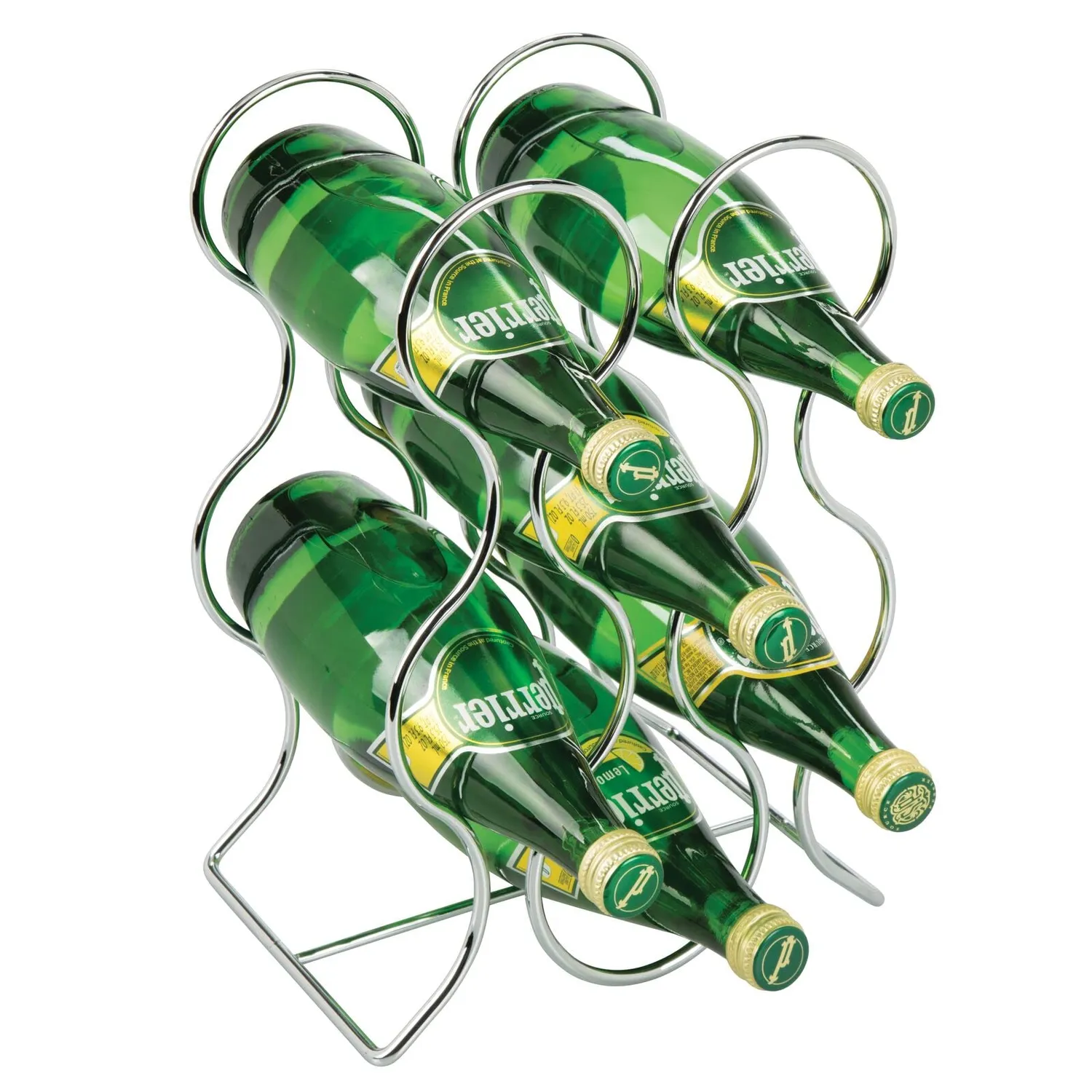 mDesign Weinregal Metall 2er Set 6 Flaschen silber
