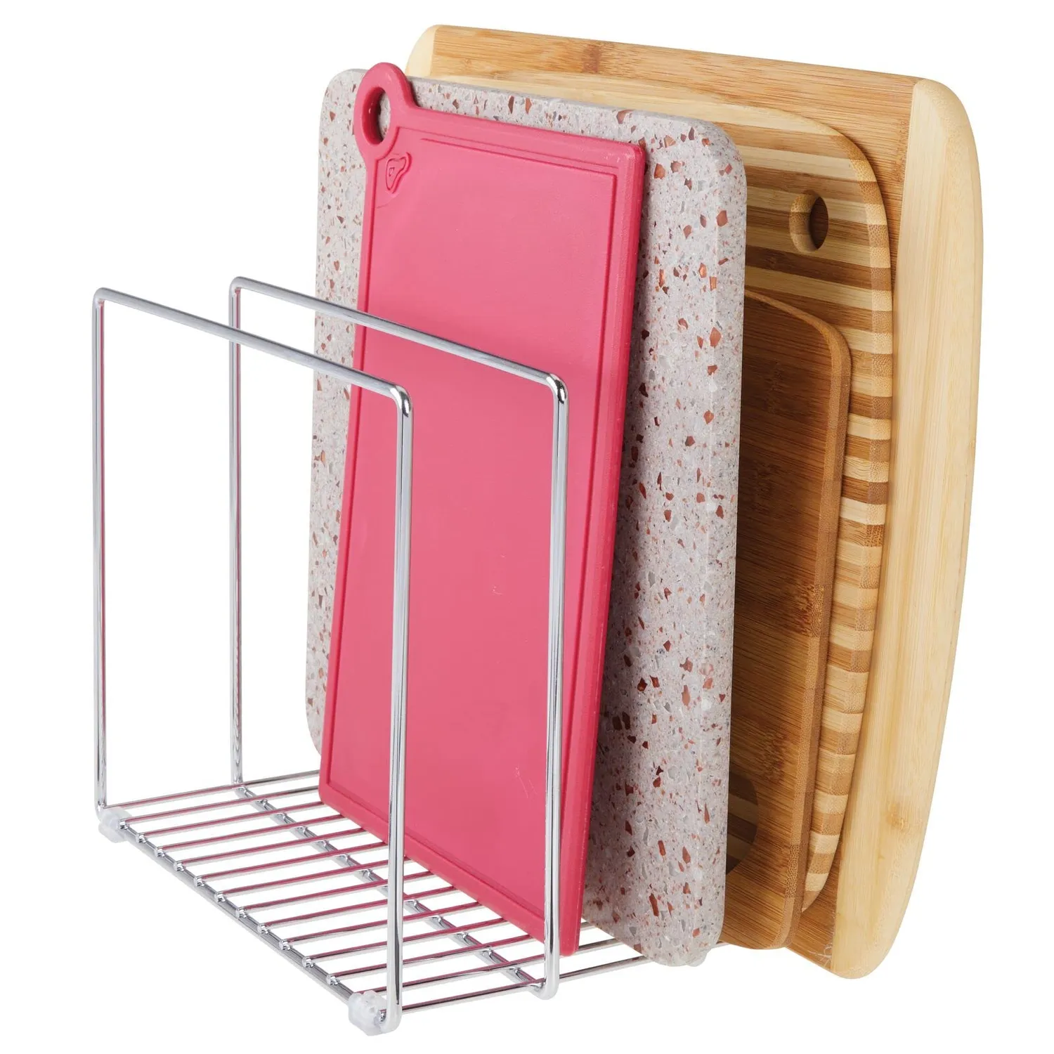 mDesign Deckelhalter Metall silberfarben 25,9x18,5cm
