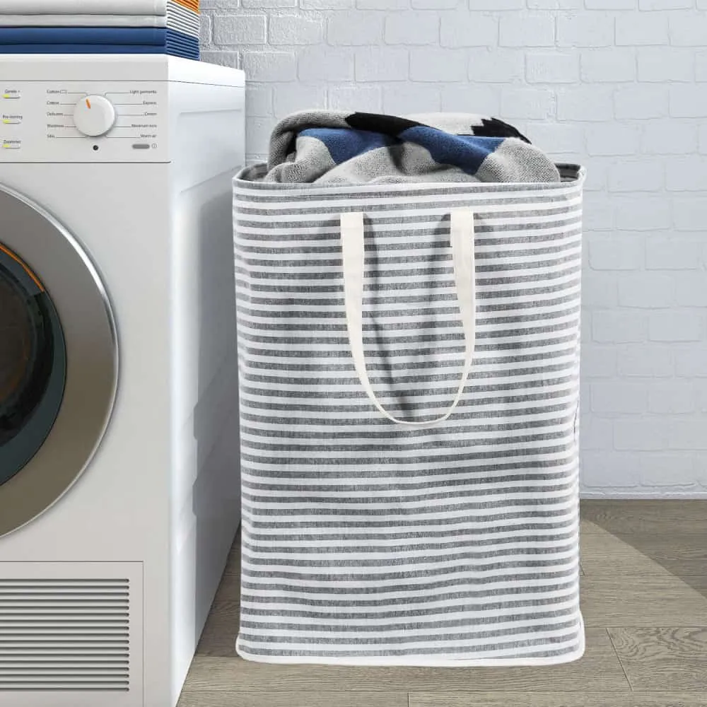 Lifewit Wäschekorb 100L 2er Set faltbar grau mit Griffen