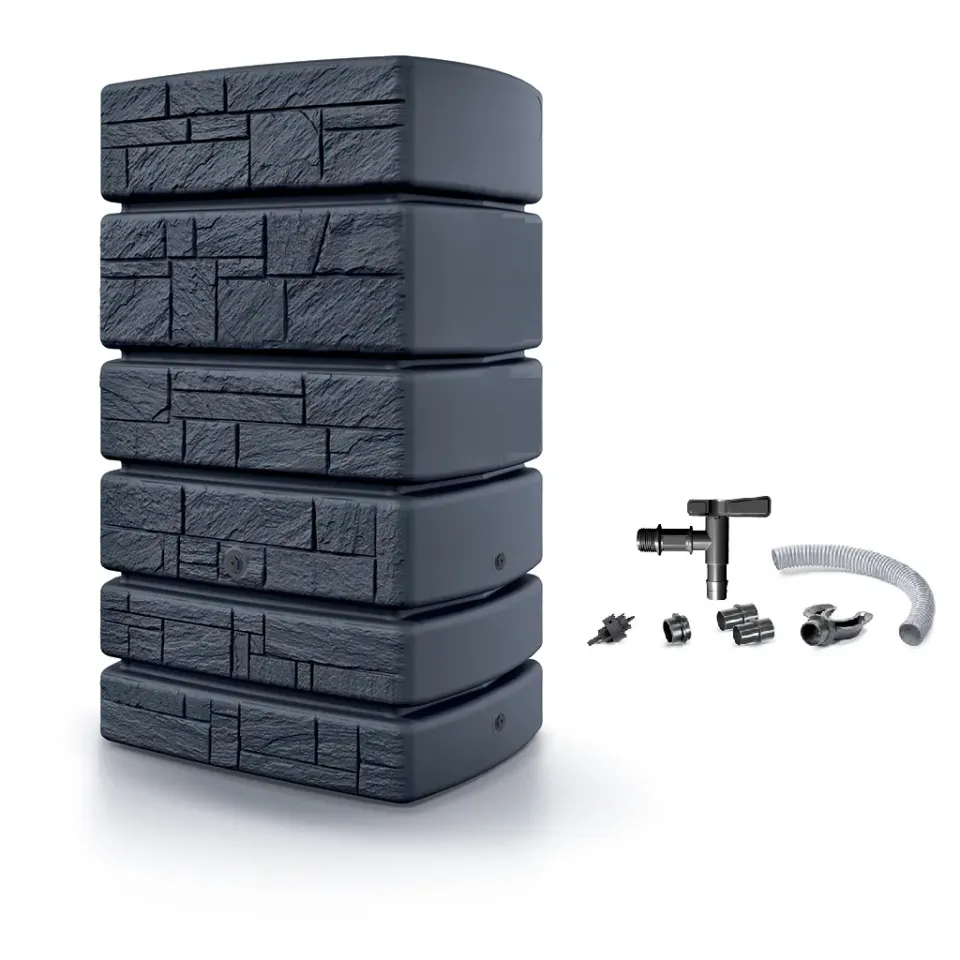 Kreher Tower Stone Wassertank 500 L Anthrazit Stein-Optik Hahn