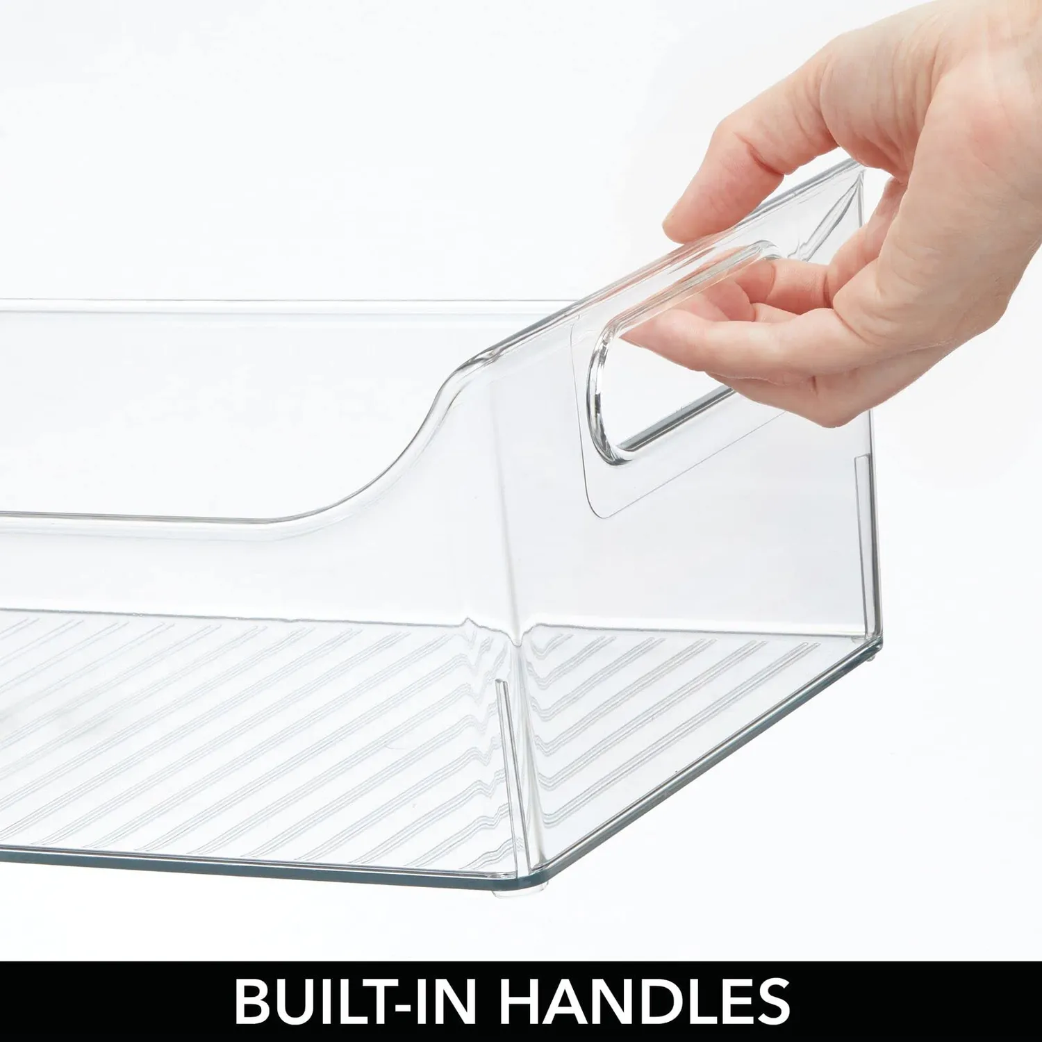 mDesign Kühlschrank Organizer transparent 2er-Set Griffe