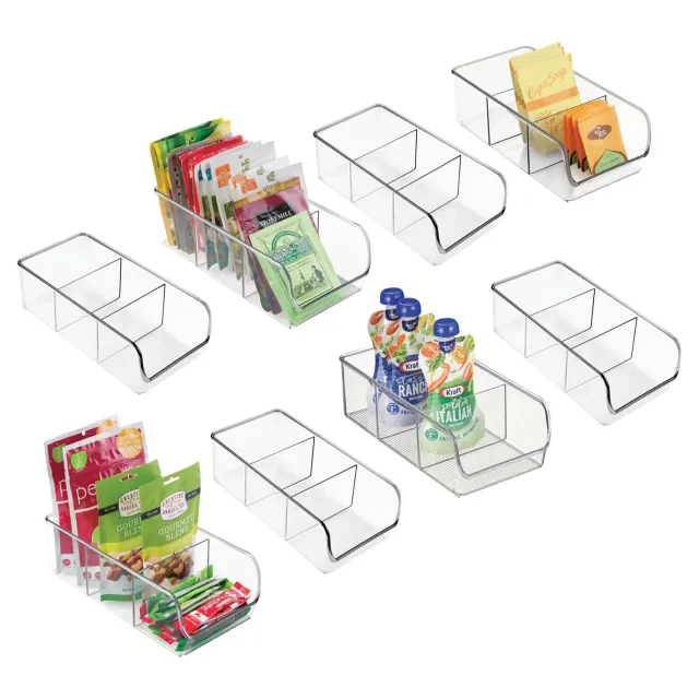 mDesign Küchen Organizer Aufbewahrungsbox 8er-Set transparent