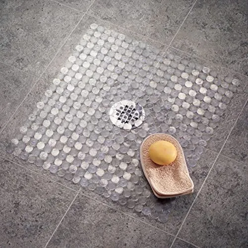 mDesign Duschmatte Antirutsch Transparent mit Saugnäpfen