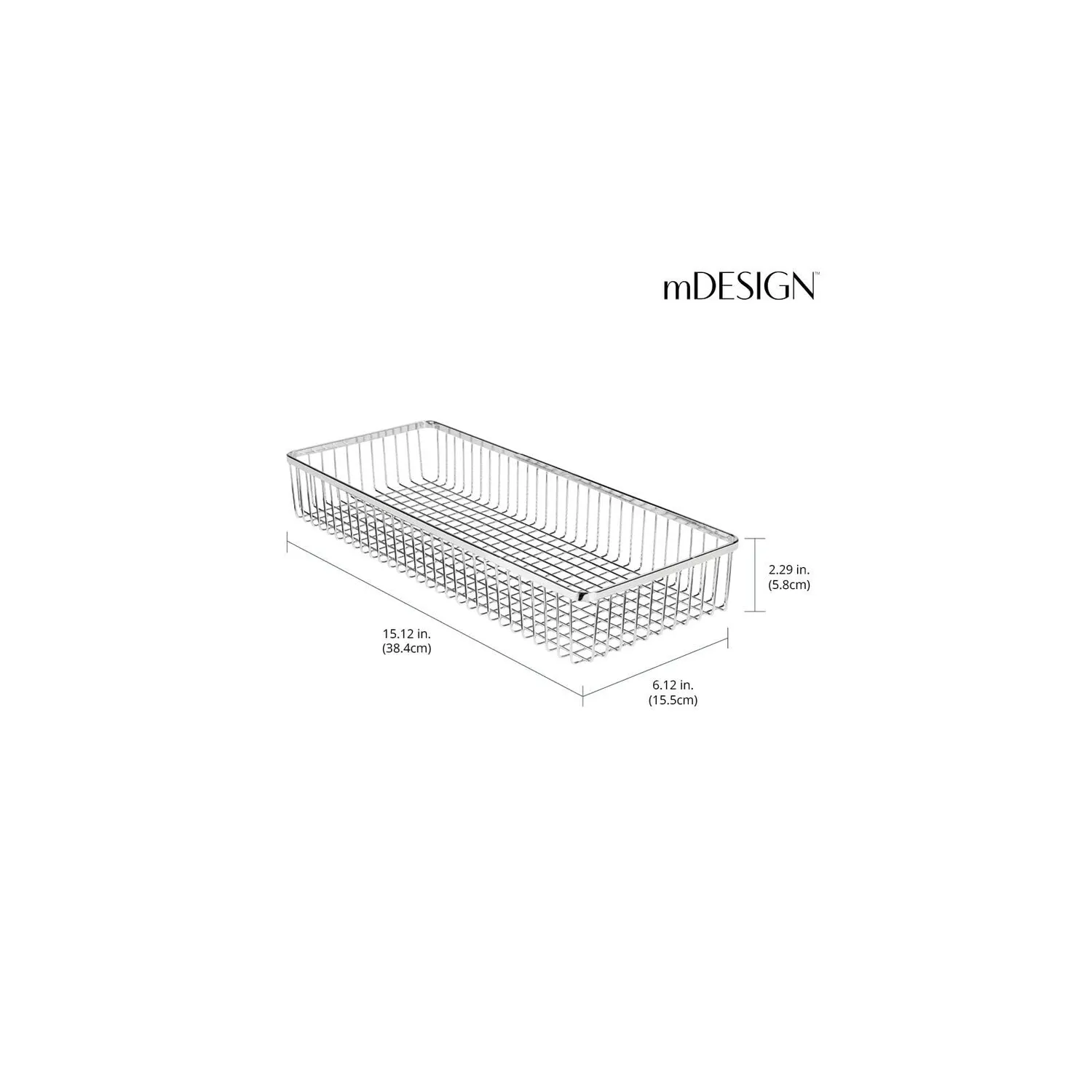 mDesign Schubladenkasten Metall 2er-Set chromfarben
