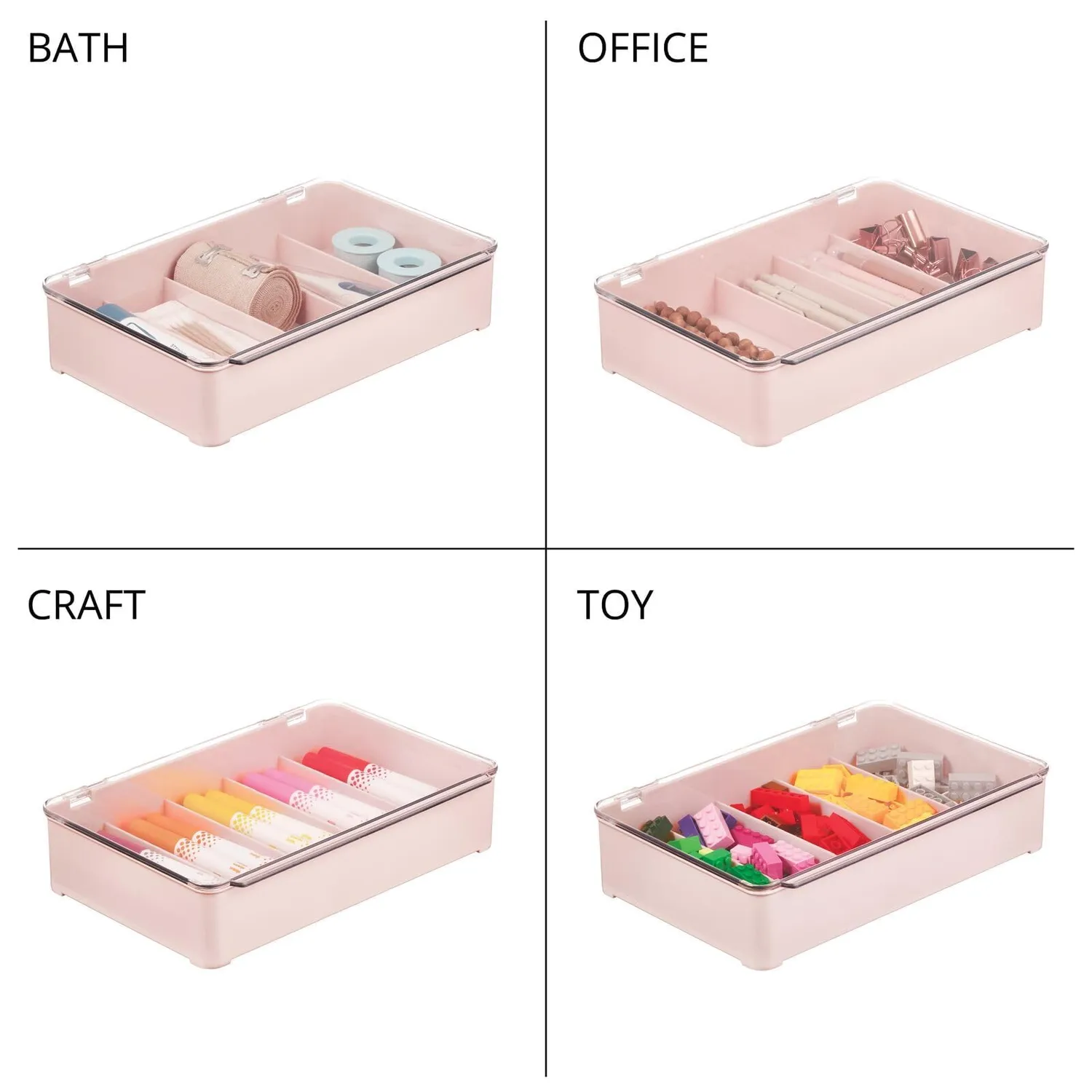 mDesign Brillenvitrine 2er-Set 5 Fächer stapelbar