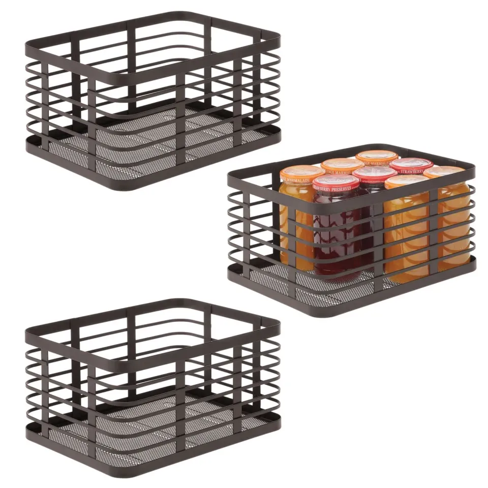 mDesign Allzweckkorb Drahtkorb bronze 3er-Set Metall