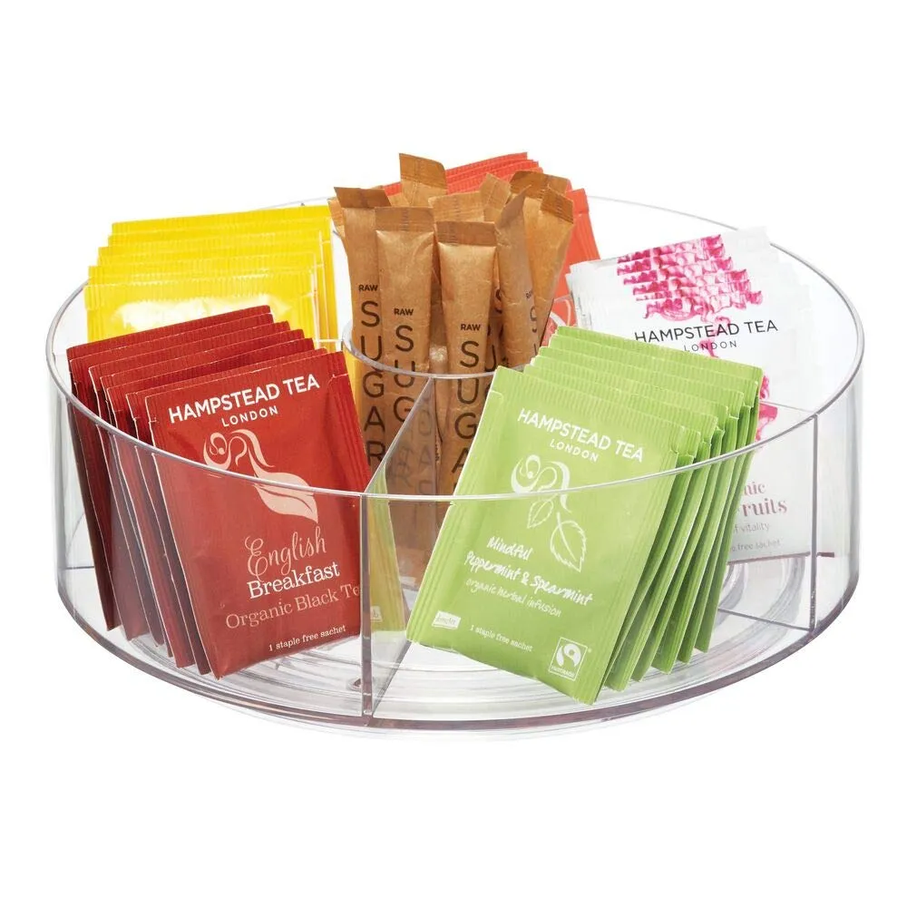 mDesign Lazy Susan Drehteller 5 Fächer Transparent