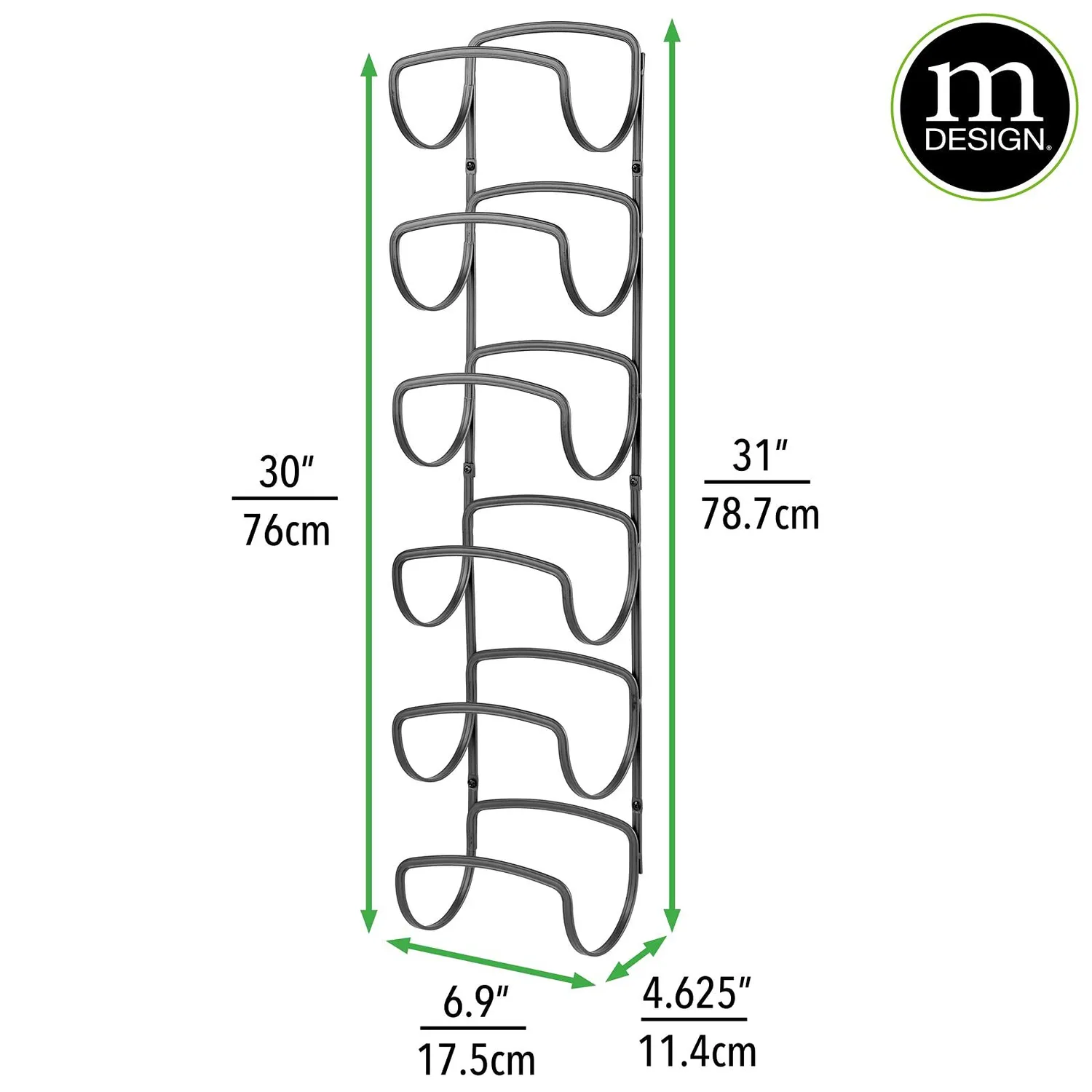 mDesign Handtuchhalter Metall 6 Fächer schwarz