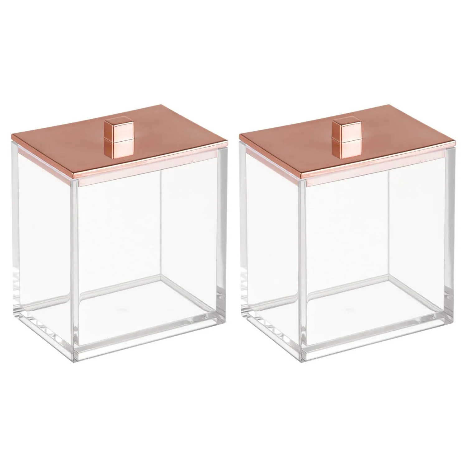 mDesign 8710 Wattepadspender 2er-Set roségold