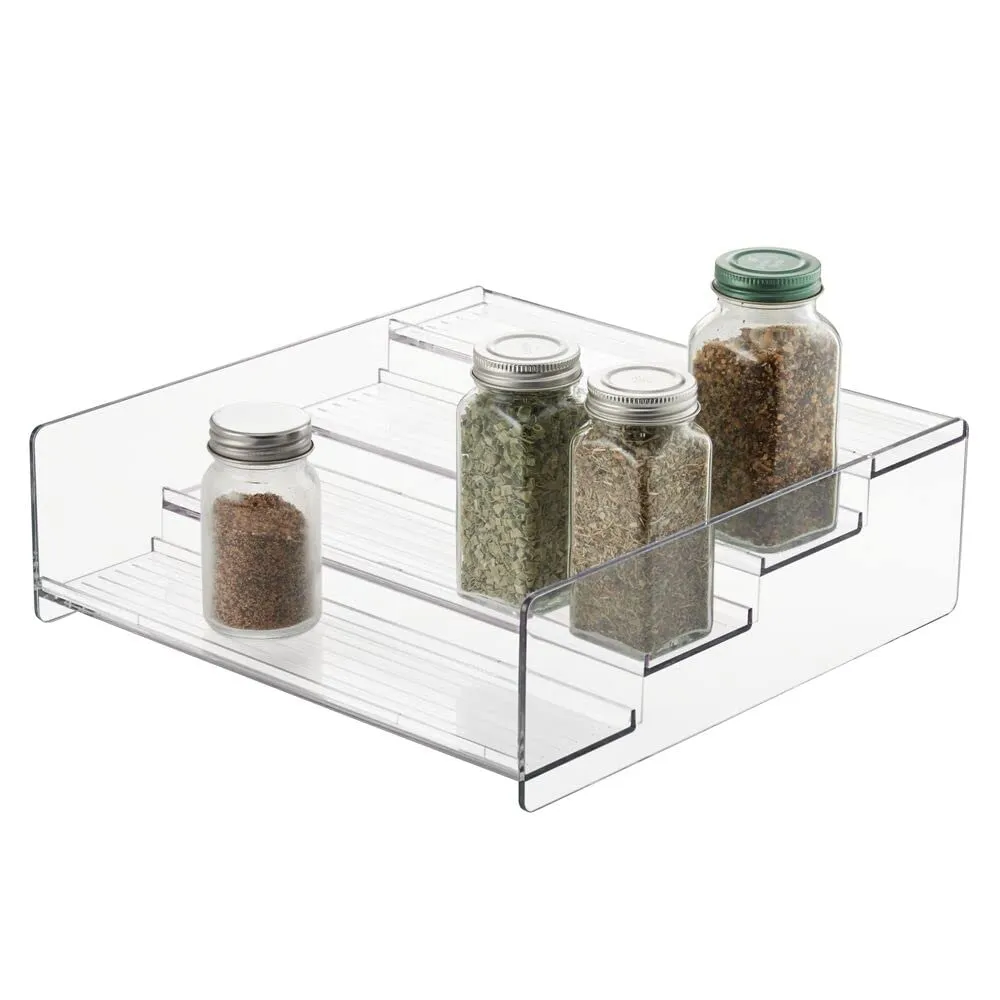mDesign Gewürzregal Kunststoff durchsichtig 4-stufig 2er-Set