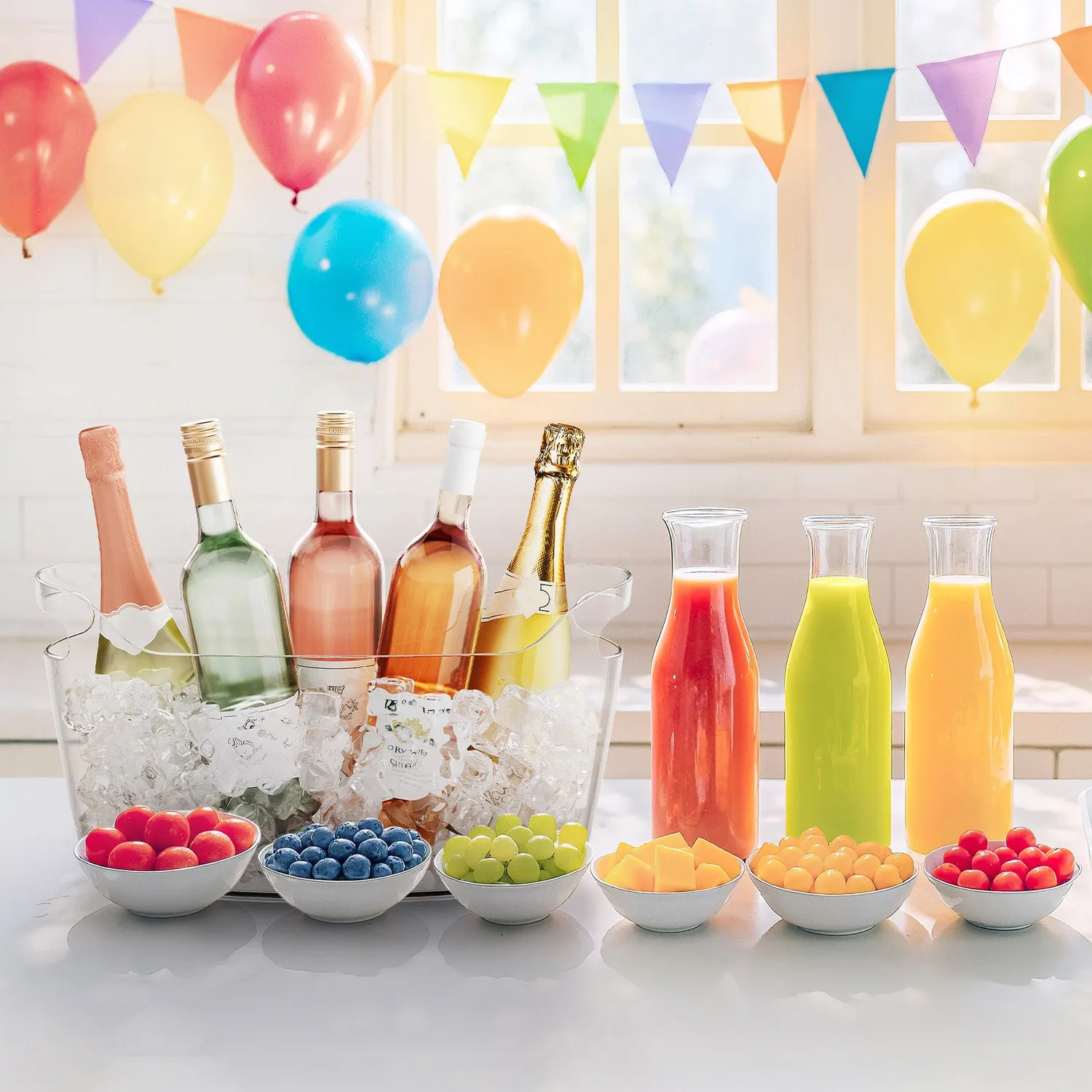 Lifewit Eiskübel 6,5L transparent mit Griffen Party
