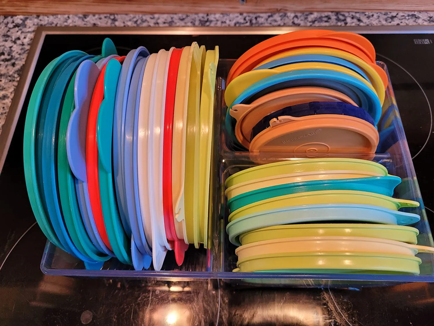 mDesign Deckelhalter 2er-Set durchsichtig Kunststoff stehend