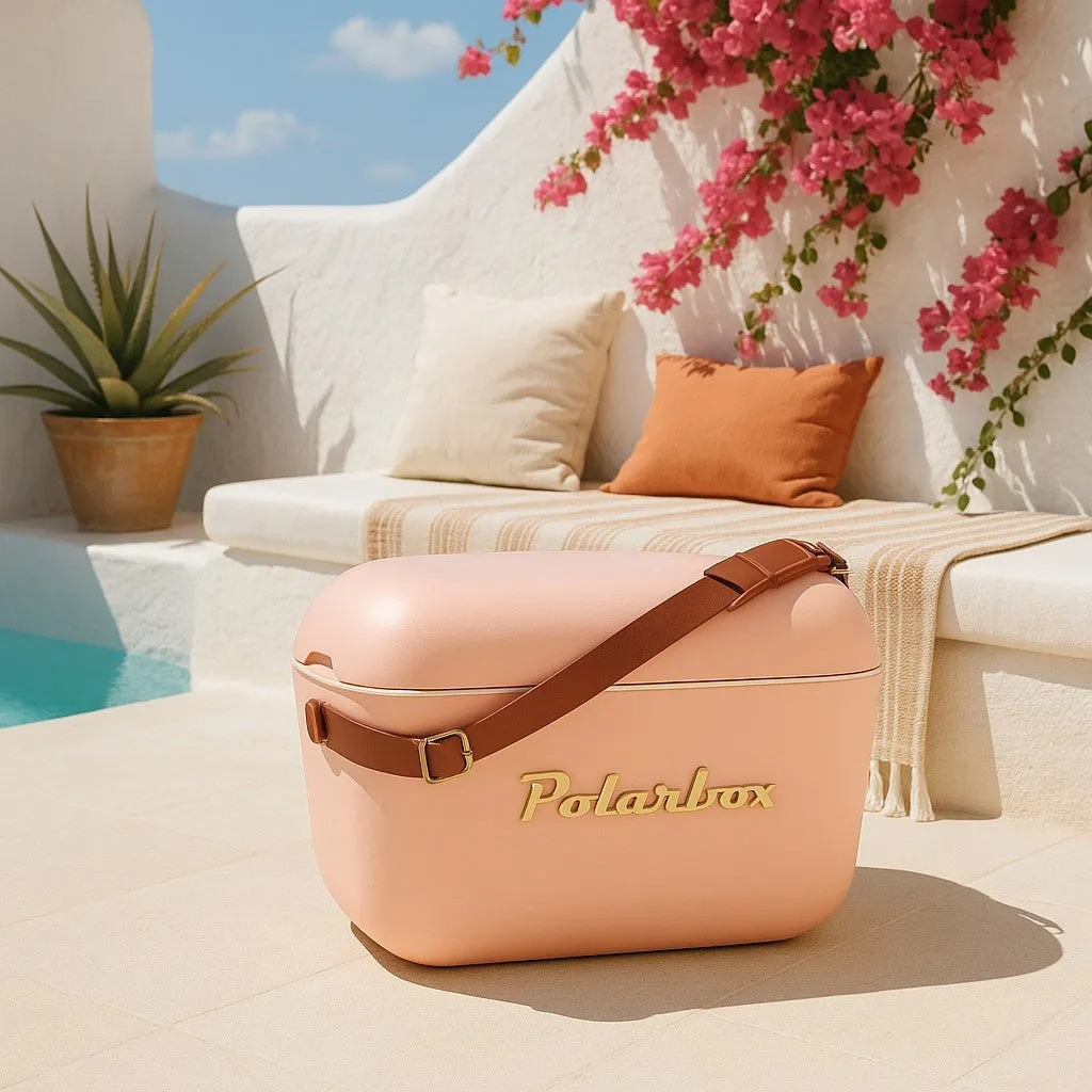 Kreher Polarbox 20 Liter Kühlbox Coral Gold Retro mit Gurt