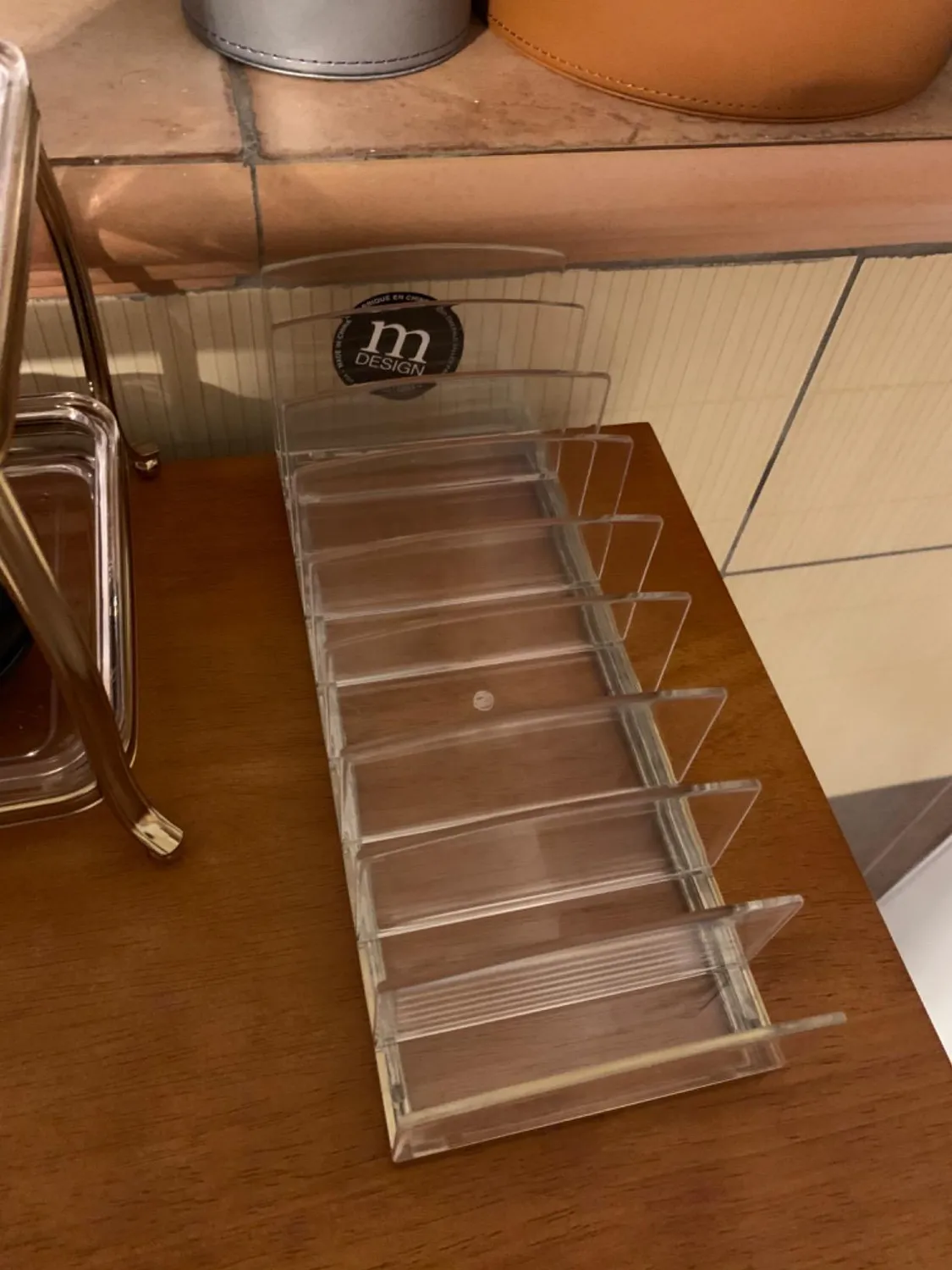 mDesign Kosmetik Organizer Kunststoff 9 Fächer transparent-messing