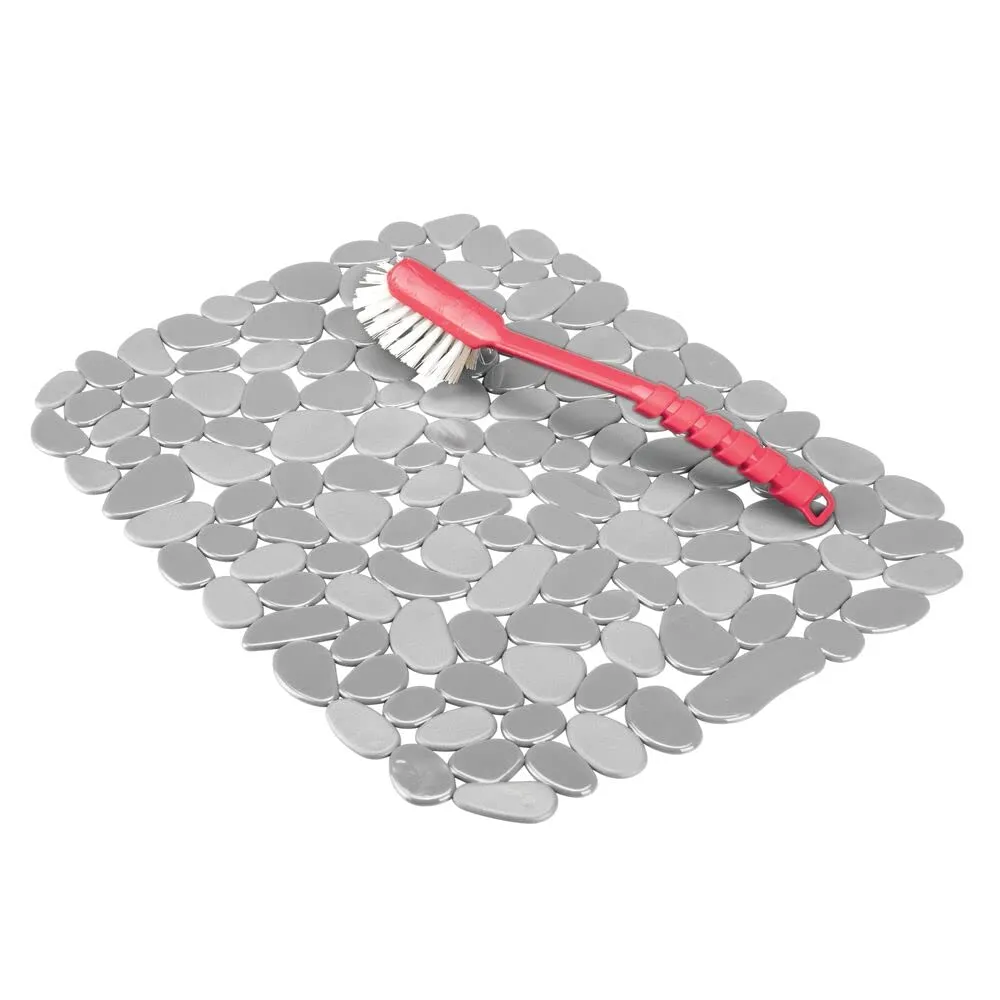 mDesign Spülbeckeneinlage Spülbeckenmatte 2er-Set grau zuschneidbar