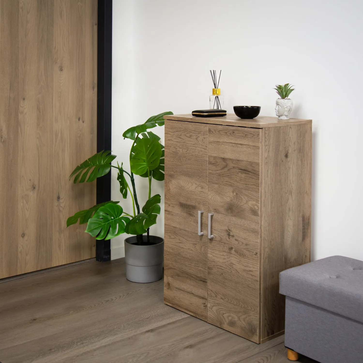 Iris Ohyama SR-6035 Schuhschrank 18 Paare aschbraun Holz