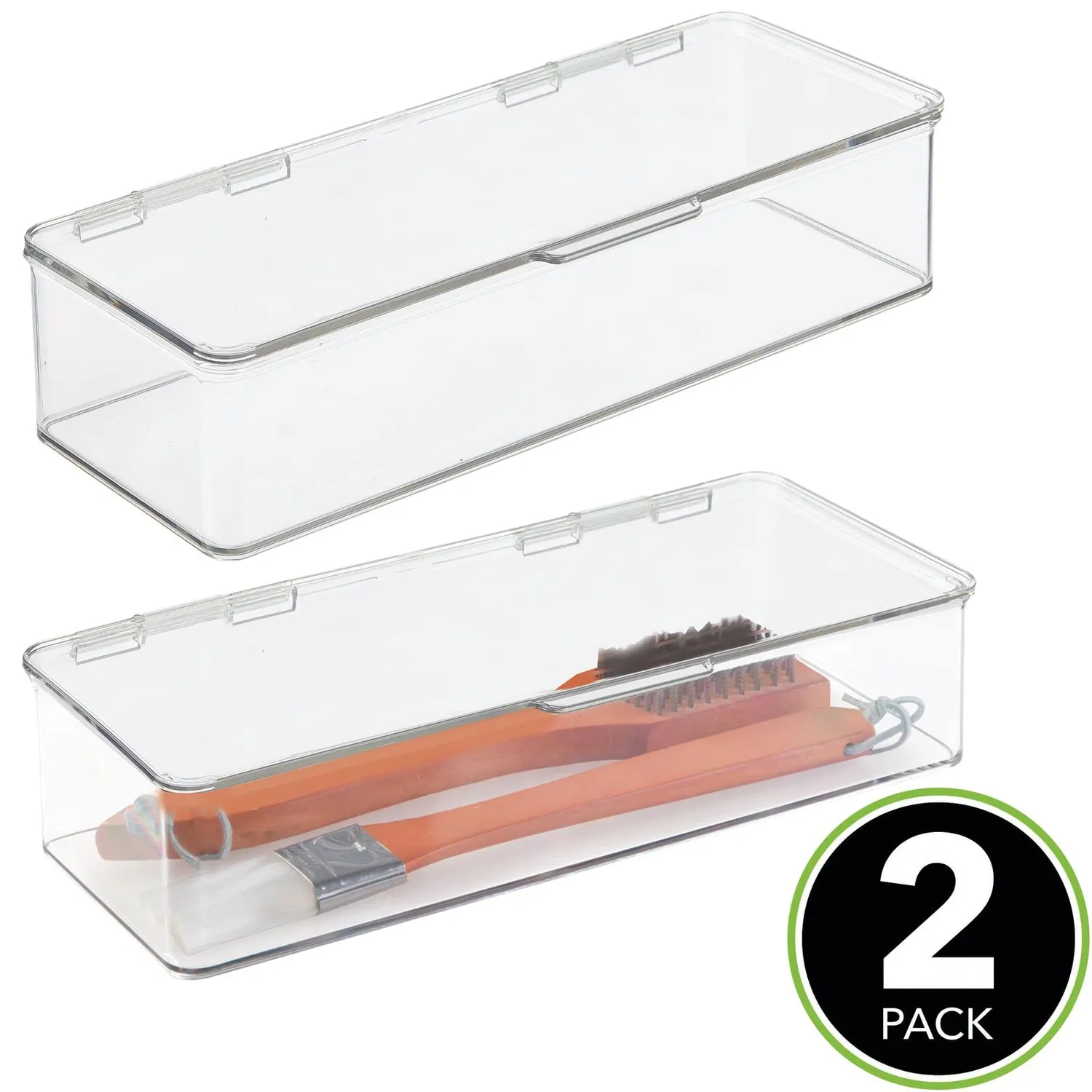 M Design Vorratsbox Klappdeckel Kühlschrankbox 2er-Set durchsichtig