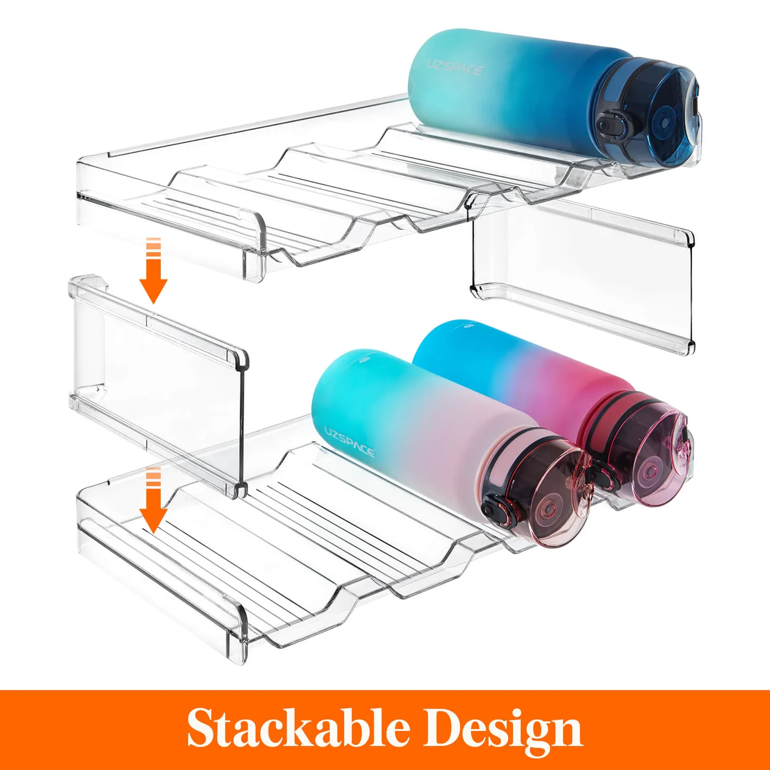 Lifewit Flaschenregal stapelbar für 8 Flaschen PET