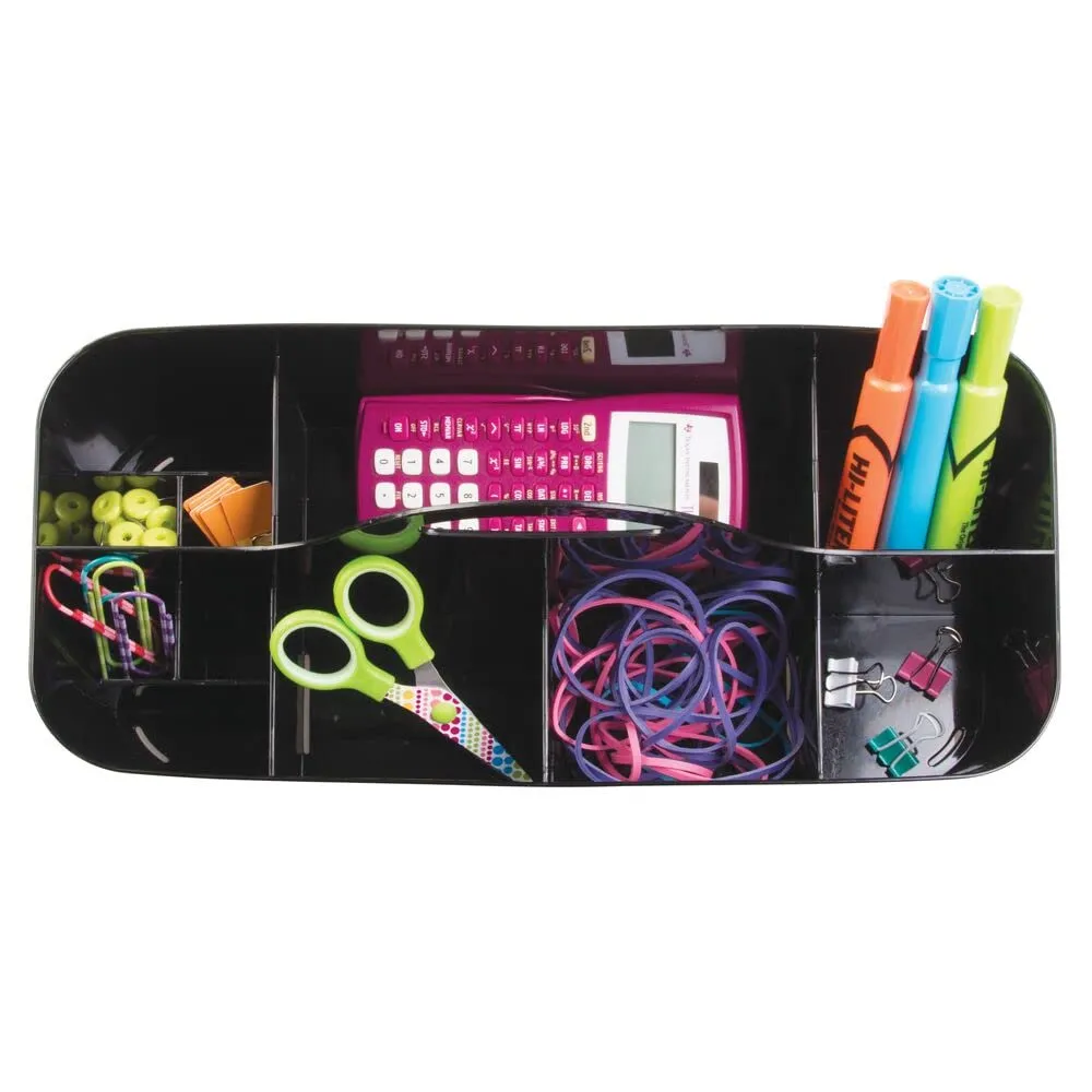 mDesign Büro-Organizer Kunststoff Griff 2er-Set Schwarz