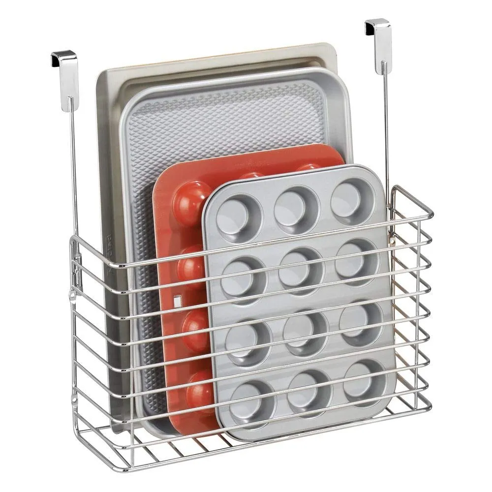 mDesign Küchenregal Hängeregal chrom 2er Set schmal