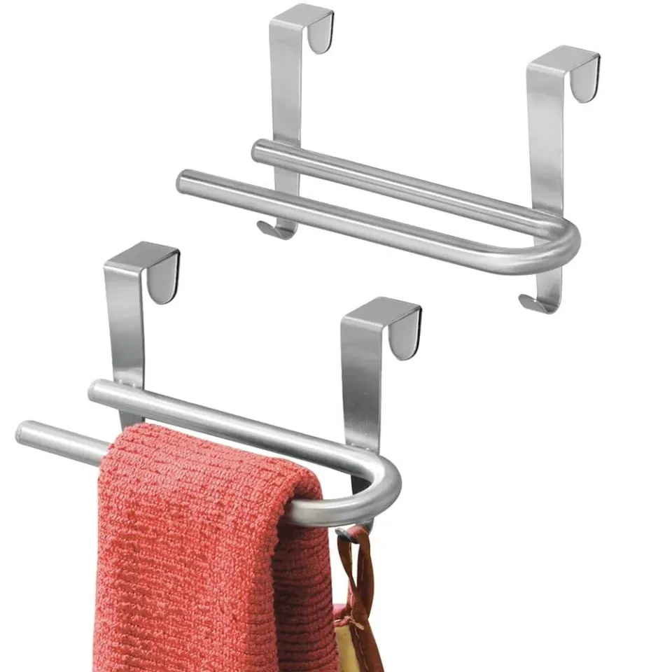 M Design Geschirrtuchhalter Edelstahl 2er ohne Bohren silber