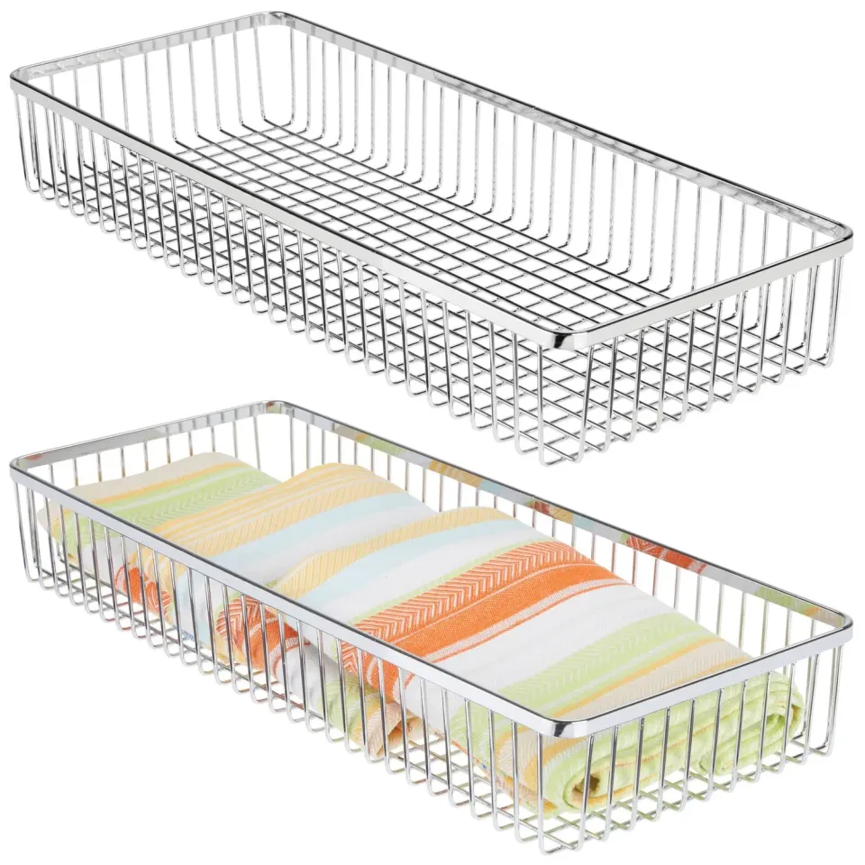 mDesign Schubladenkasten Metall 2er-Set chromfarben