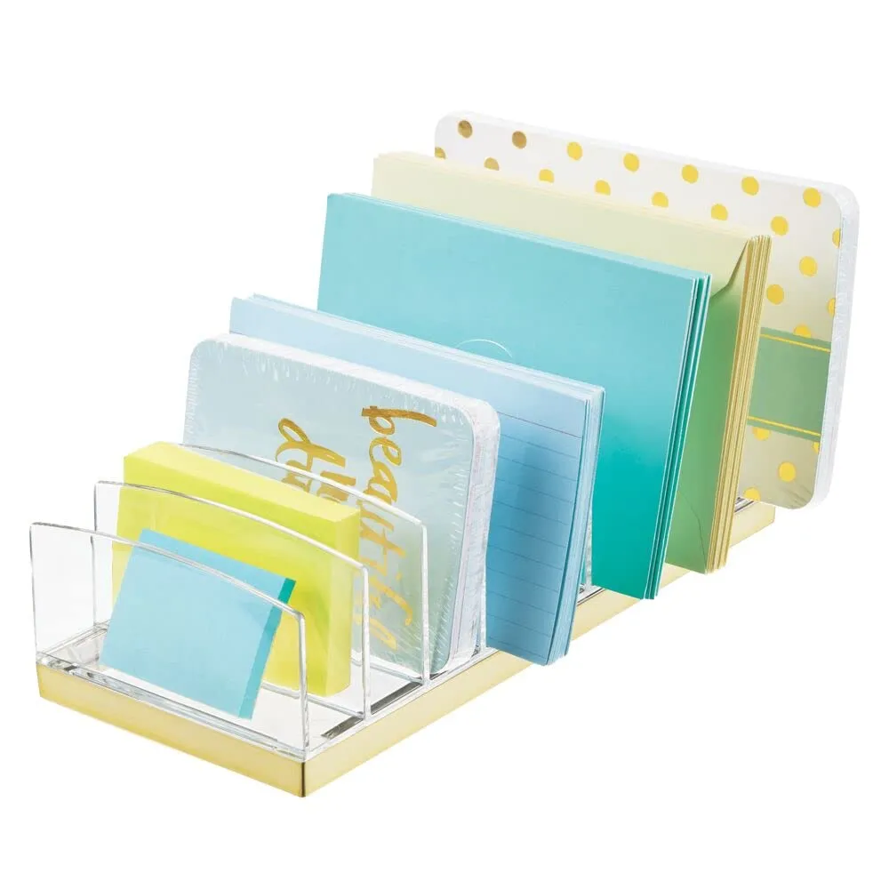 mDesign Kosmetik Organizer Kunststoff 9 Fächer transparent-messing