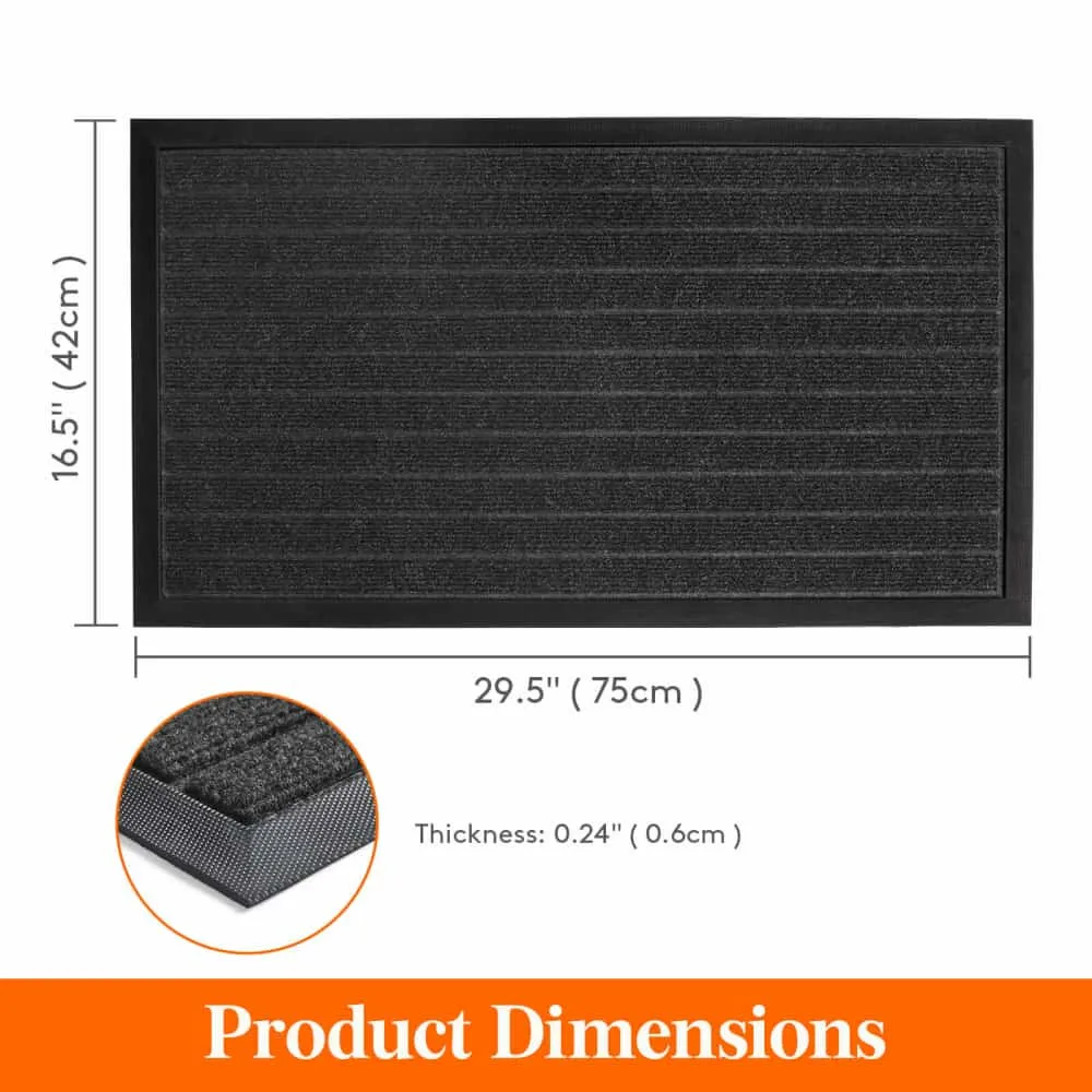 Lifewit Fußmatte Innen Grau 90x59 cm dünn rutschfest