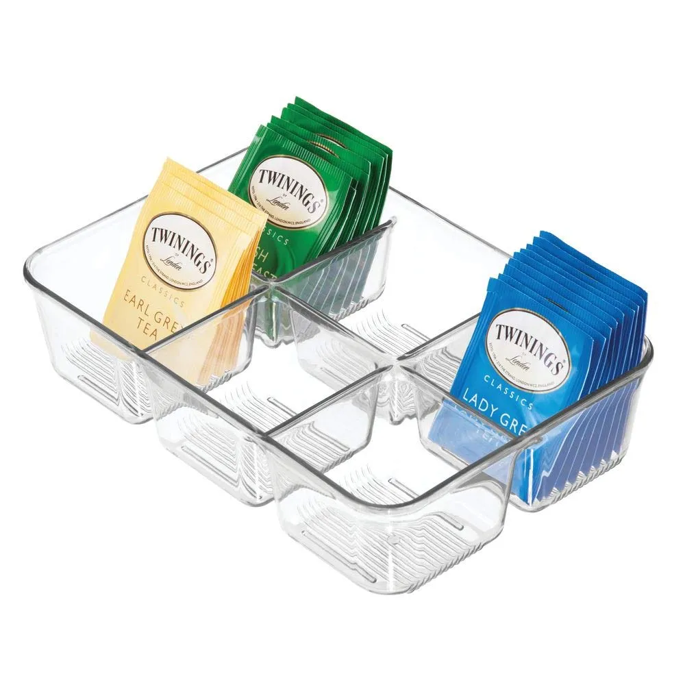 mDesign Teebox Aufbewahrungsbox transparent groß