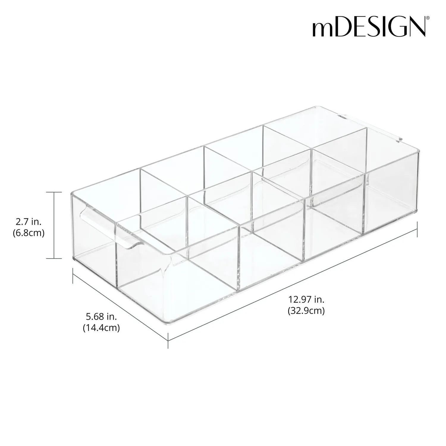 mDesign Küchen Organizer 2er Set durchsichtig 8 Fächer