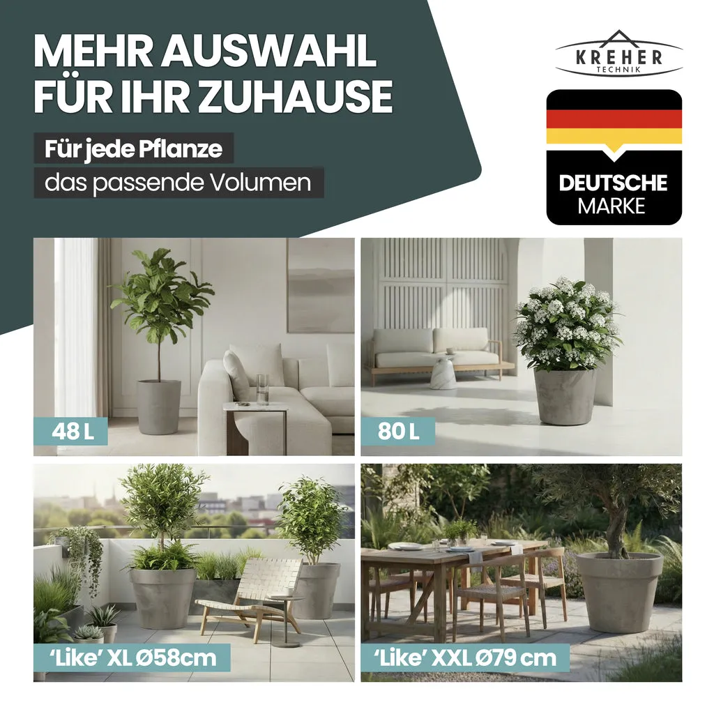 Kreher Like Pflanzkübel 2er-Set Braun 90 Liter rund