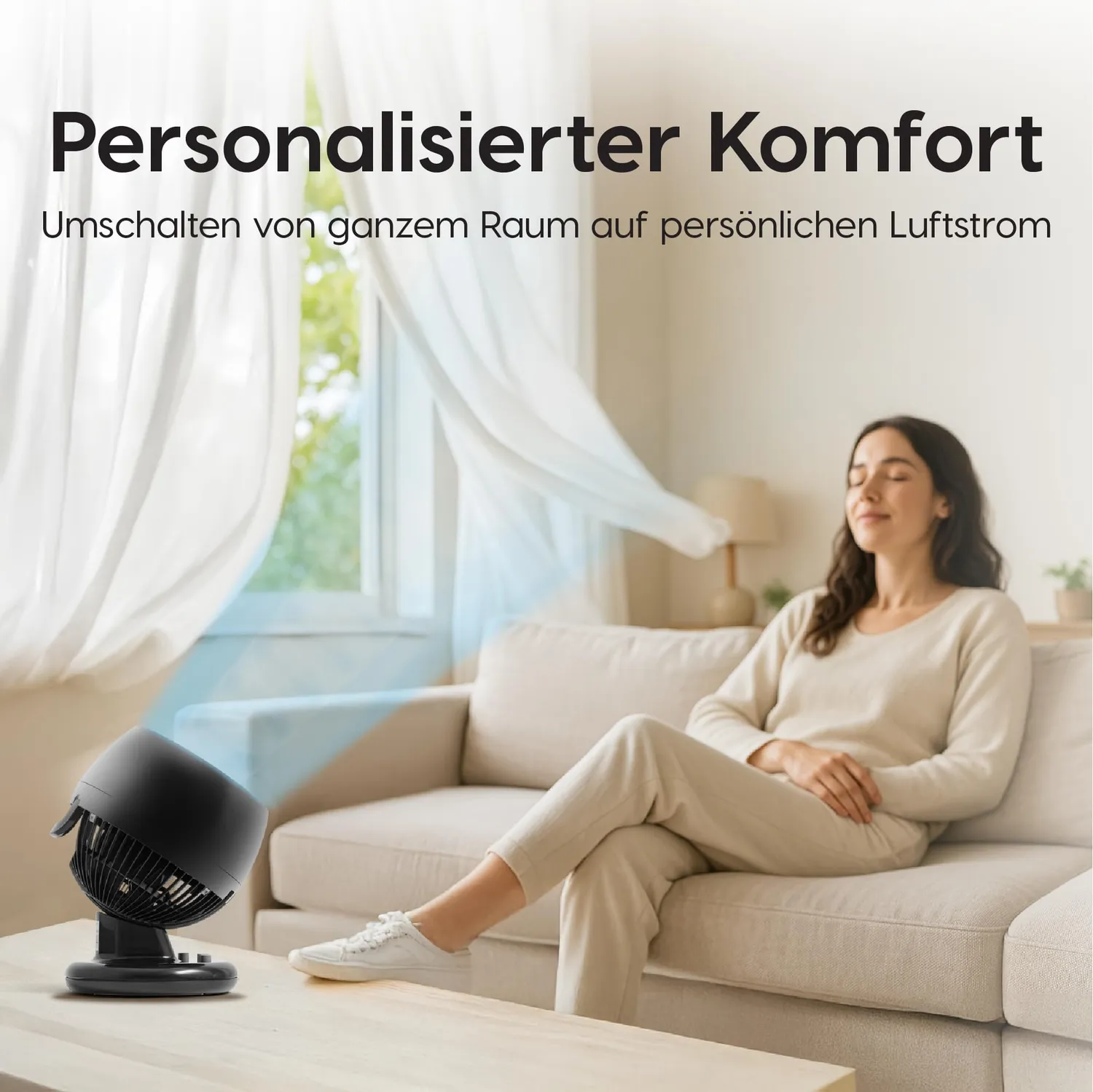 Iris Ohyama Woozoo PCF-M18 Tischventilator schwarz 23 m² leise