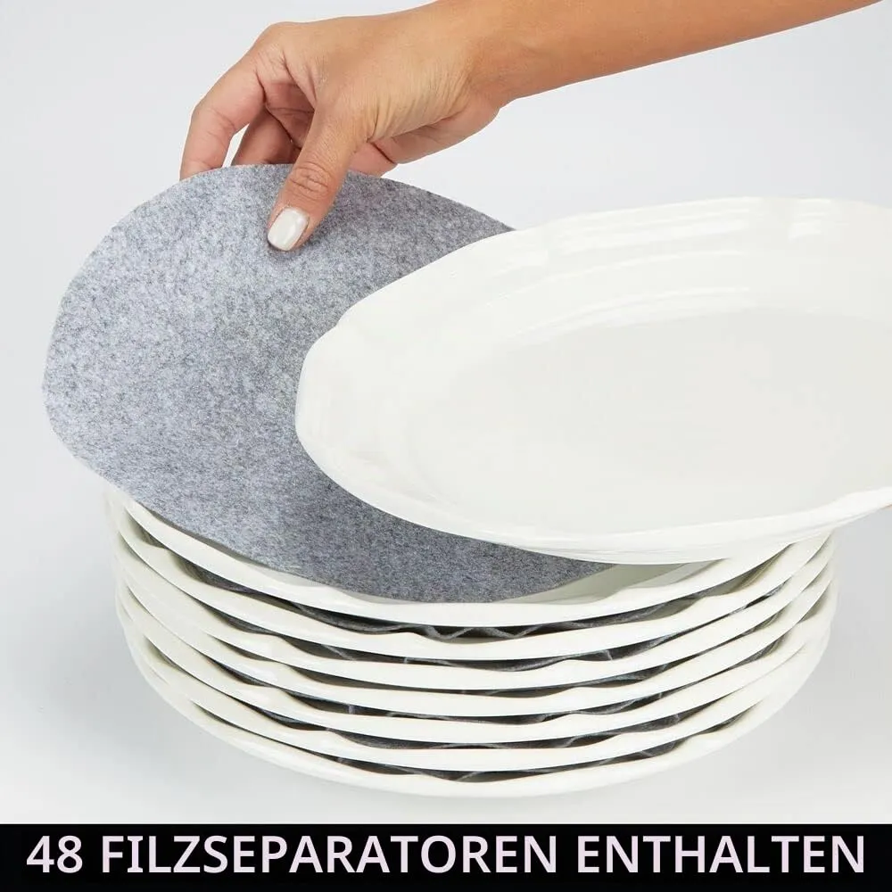 mDesign Geschirraufbewahrung 4er Set Navyblau für 12 Personen