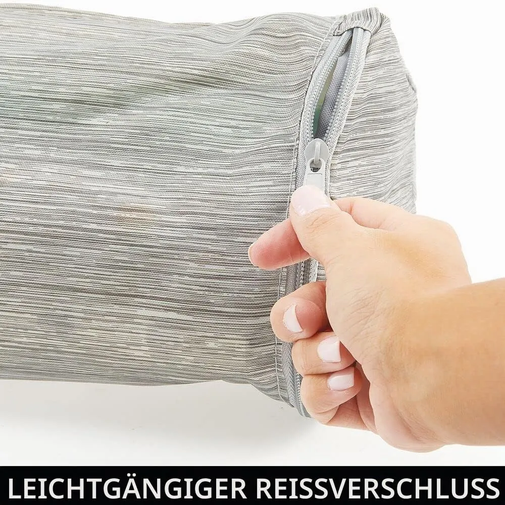 mDesign Geschenkpapier Organizer grau beige mit Griff
