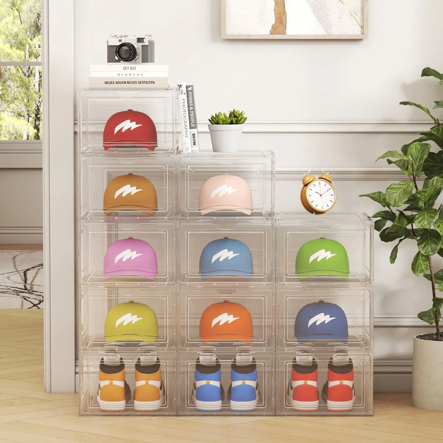 Lifewit Cap Box Kappenbox 6er transparent stapelbar