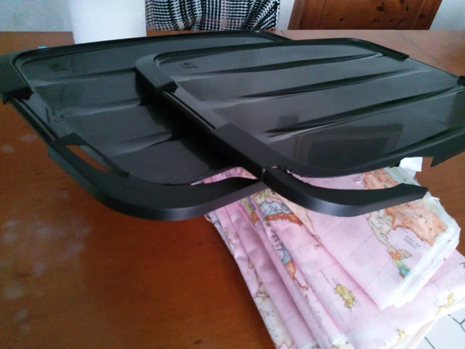 Iris Ohyama Aufbewahrungsbox 45L 3er-Set Schwarz Deckel
