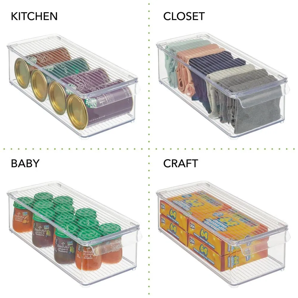mDesign Aufbewahrungsbox Deckel transparent 4er-Set