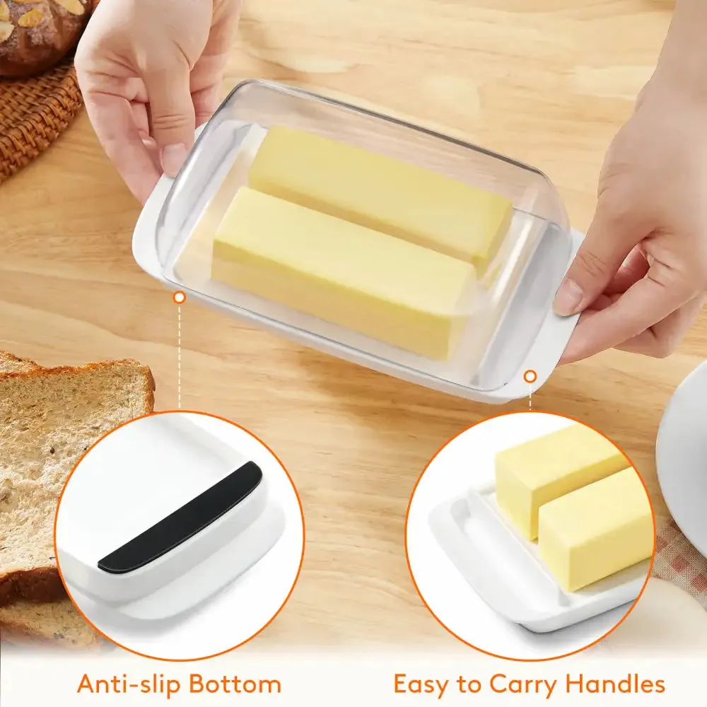 Lifewit Butterdose Butterbehälter mit Deckel transparent