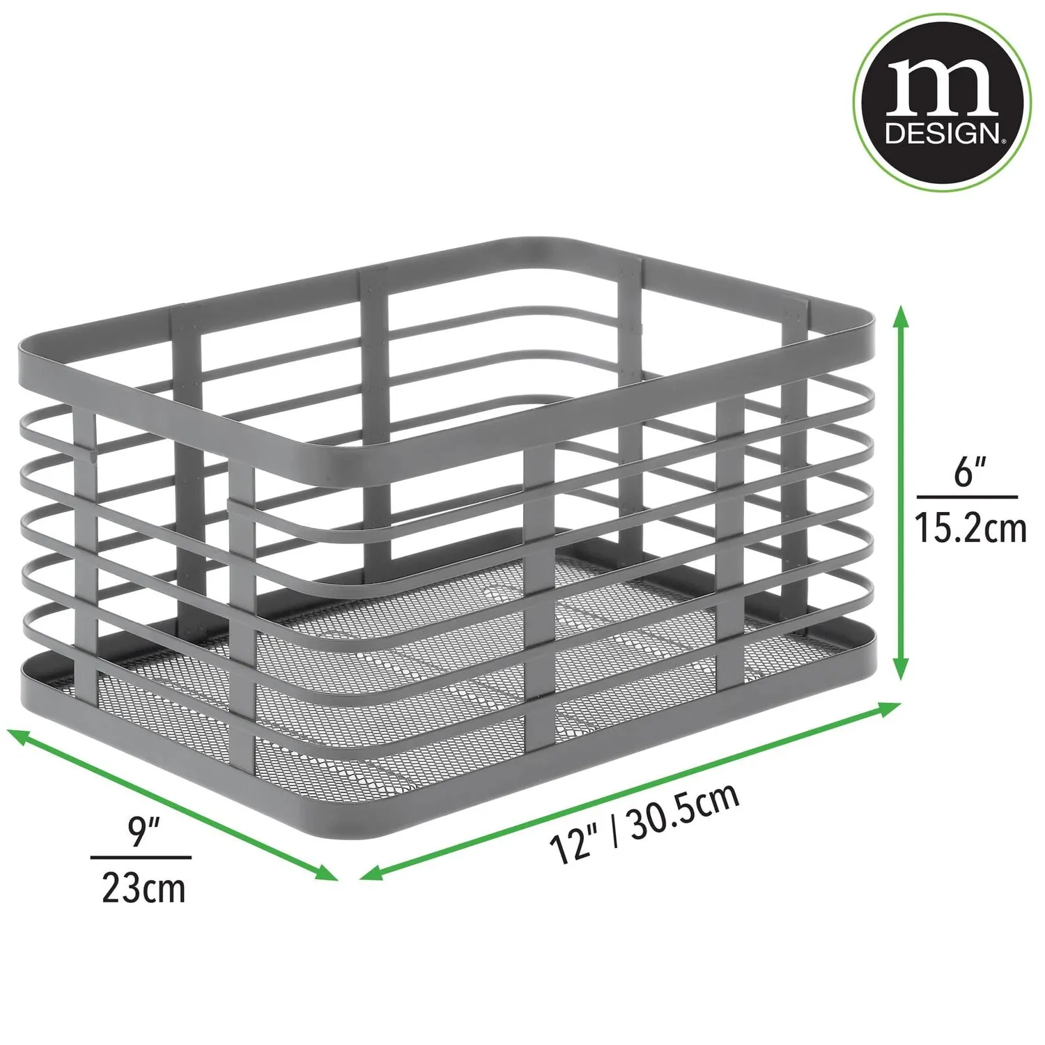 mDesign Allzweckkorb Drahtkorb Metall grau 22,9 x 30,5 cm