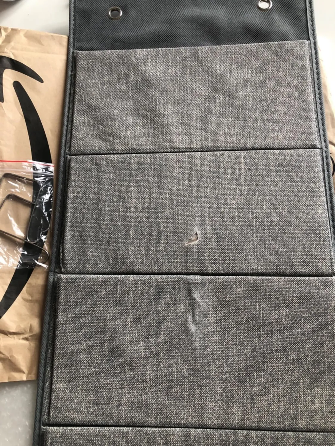 mDesign Schrank-Organizer Stoff 4 Taschen grau hängend
