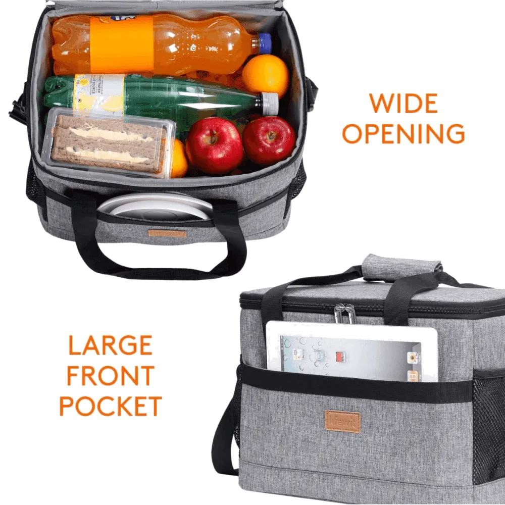 Lifewit Large Lunch Cooler Kühltasche 30L Grau isoliert