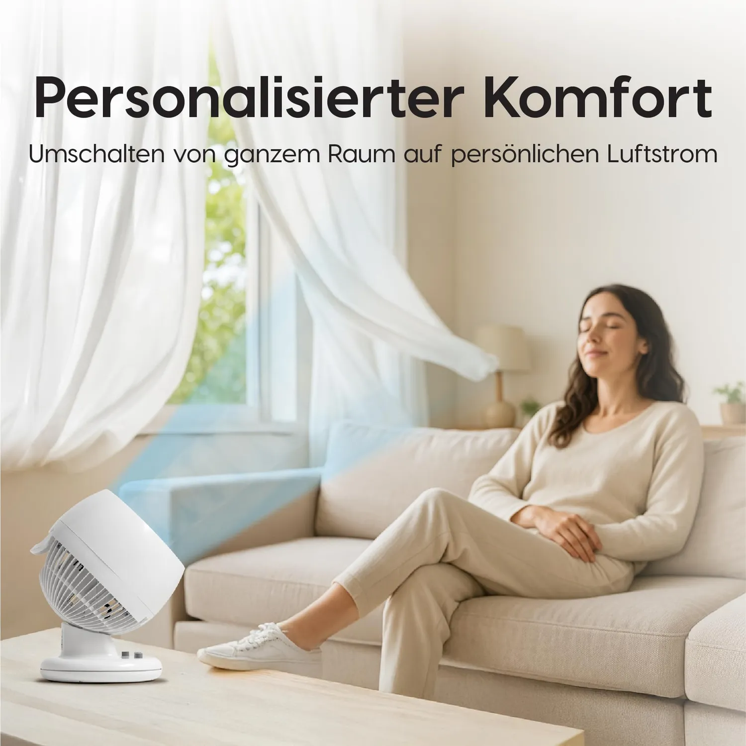 Iris Ohyama Woozoo PCF-M18 Tischventilator weiß 23 m² leise