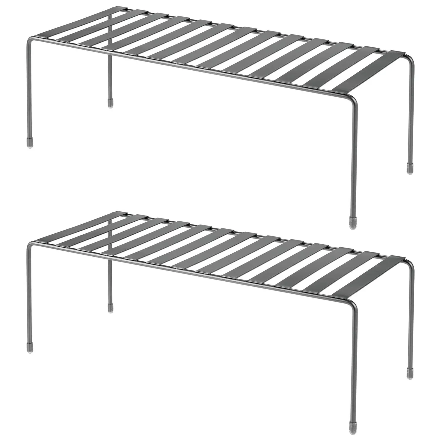 mDesign Küchenregal 2er-Set Metall dunkelgrau extra groß