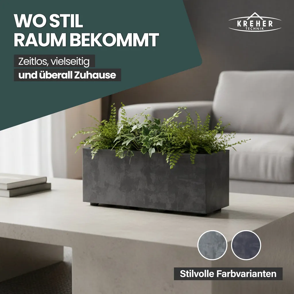 Kreher Millennium Pflanzkübel 23 L Anthrazit rechteckig