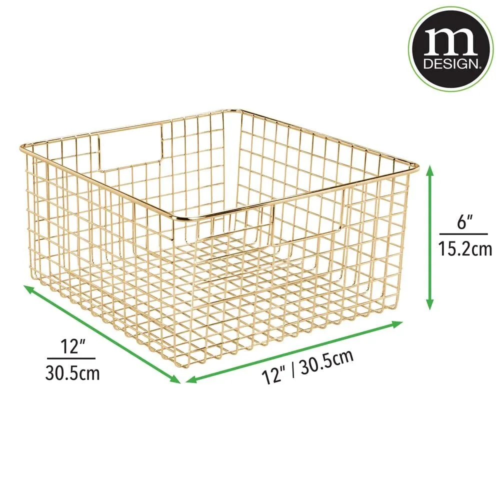 mDesign Metallkorb Drahtkorb 2er-Set Messing 30,5 cm